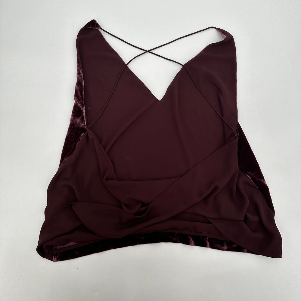 DION LEE Velvet Silk Fine Line Cami Top in Wine // M - Picture 9 of 14